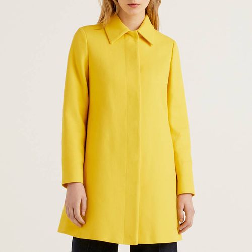 Yellow Collared Cotton Coat - United Colors of Benetton - Modalova