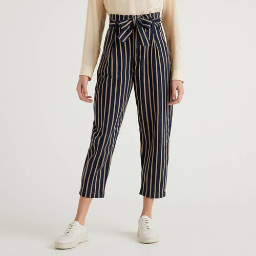 Striped Cropped Tailored Trousers - United Colors of Benetton - Modalova