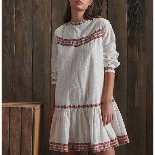 Cream Texture Embroidered Dress - Superdry - Modalova