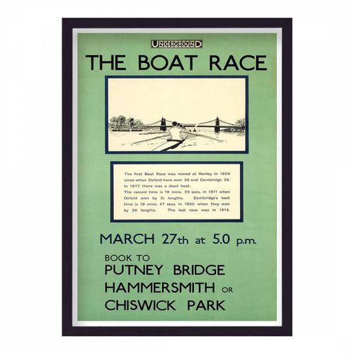 The Boat Race Putney Bridge v3 44x33cm Framed Print - Vintage Travel Posters - Modalova