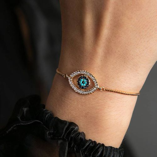 Yellow Gold Adjustable Eye Bracelet - Elika - Modalova