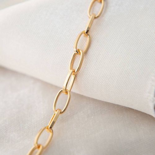 Yellow Gold Chain Ankle Bracelet - Elika - Modalova