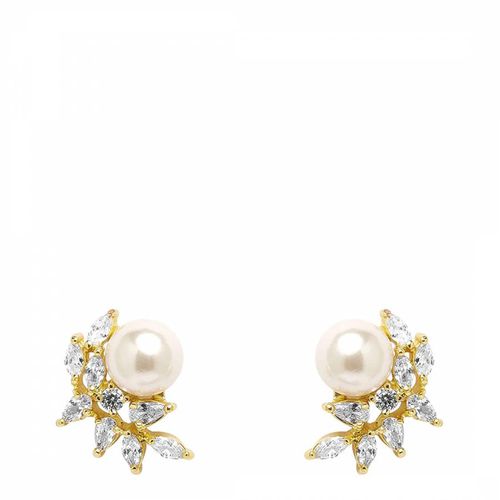 K Multi Shape Cz & Pearl Fancy Earrings - Liv Oliver - Modalova