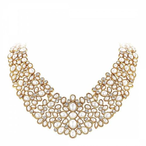 K Gold Pearl Embellished Queen Necklace - Liv Oliver - Modalova