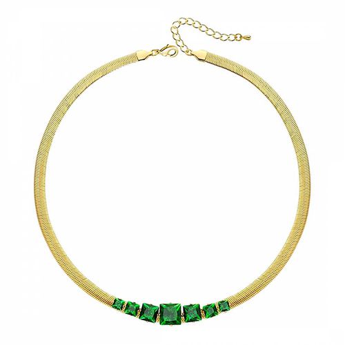 K Gold Multi Emerald Cut Necklace - Liv Oliver - Modalova