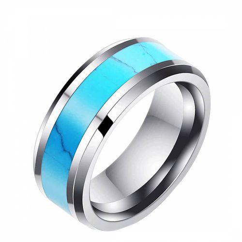 Silver Turquoise Band Ring - Stephen Oliver - Modalova