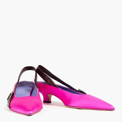 Pink Solar Satin Slingback Kitten Heeled Shoes - Victoria Beckham - Modalova