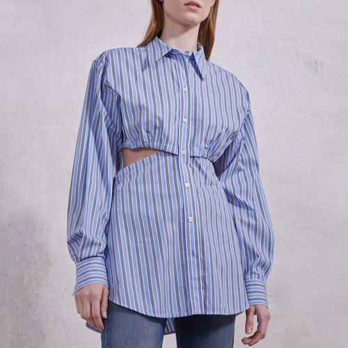 Blue Gathered Cotton Cut-Out Shirt - Victoria Beckham - Modalova