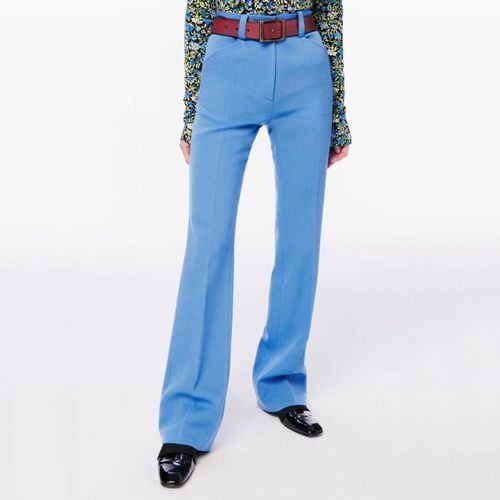 Blue Slim Straight Leg Trousers - Victoria Beckham - Modalova