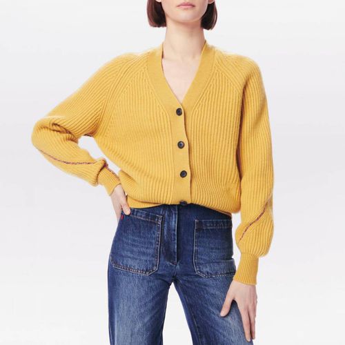 Mustard V Neck Cardigan - Victoria Beckham - Modalova