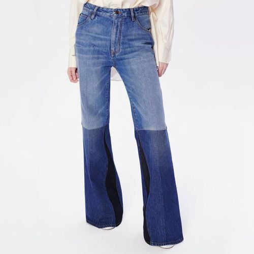 Blue Patchwork Cotton Flare Jeans - Victoria Beckham - Modalova