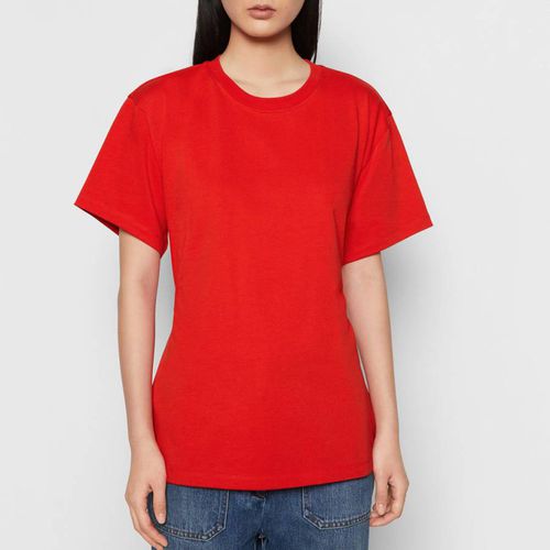 Red Twist Back Cotton T-Shirt - Victoria Beckham - Modalova