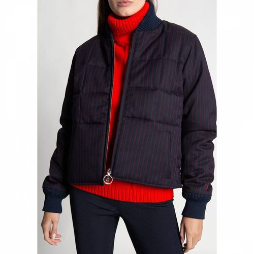 Navy Wool Padded Puffer Jacket - Victoria Beckham - Modalova