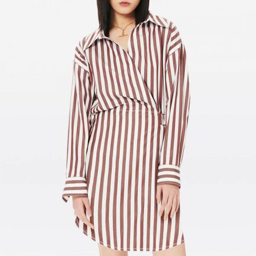 Brown Cotton Wrap Shirt Dress - Victoria Beckham - Modalova