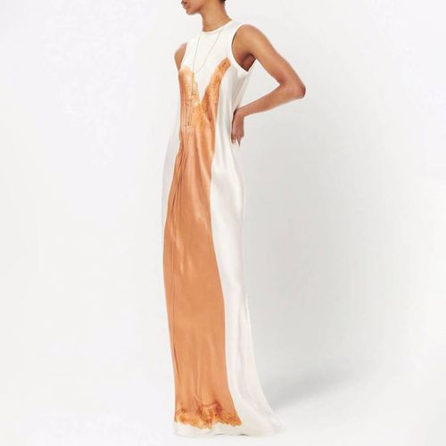 White Sleeveless Silk Maxi Dress - Victoria Beckham - Modalova