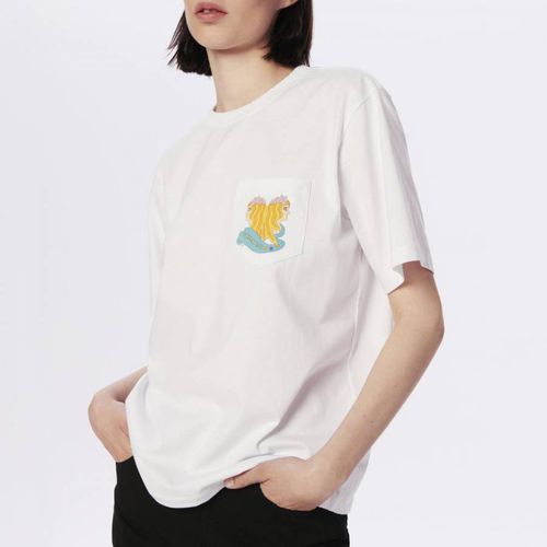 White Gemini Graphic Cotton T-Shirt - Victoria Beckham - Modalova