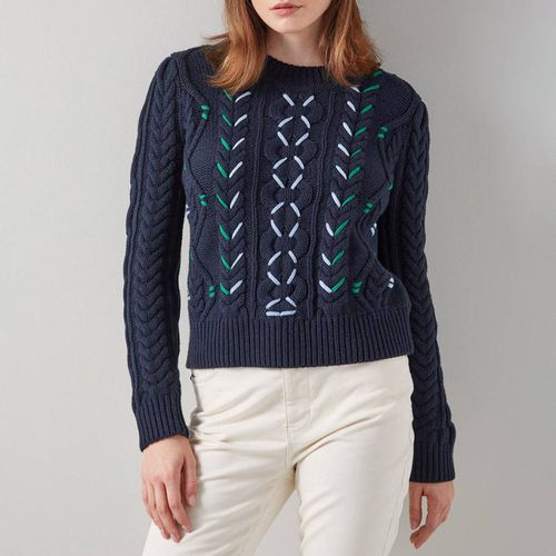 Navy Mia Wool Blend Knitted Top - L K Bennett - Modalova