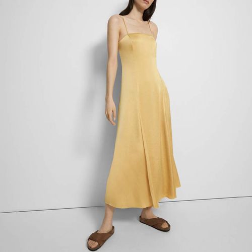 Yellow Flared Midi Dress - Theory - Modalova