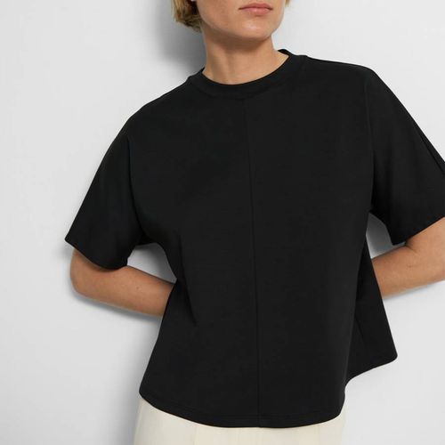 Black Cropped Pima Cotton T-Shirt - Theory - Modalova