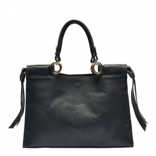 Black Leather Top Magnetic Handbag - Isabella Rhea - Modalova