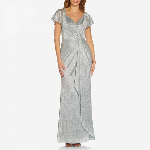 Blue Metallic Twist Gown - Adrianna Papell - Modalova