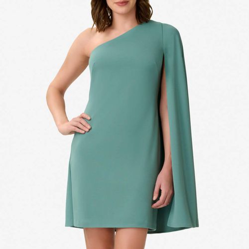 Green One Shoulder Cape Mini Dress - Adrianna Papell - Modalova