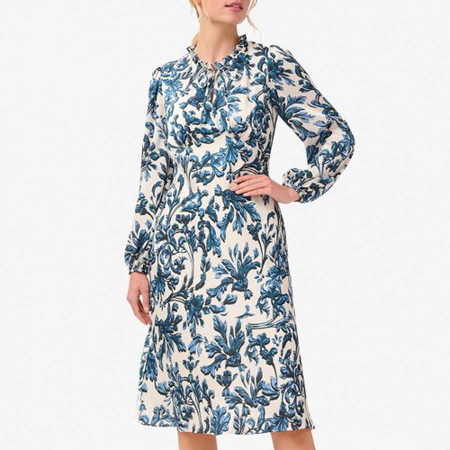 Blue Floral Printed Mini Dress - Adrianna Papell - Modalova