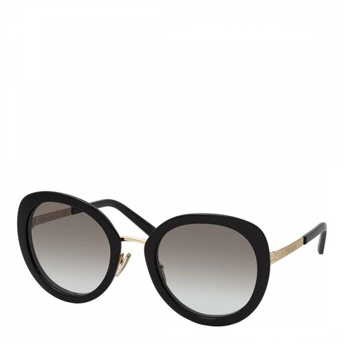 Women's Black Oversized Round Sunglasses 53mm - Prada - Modalova