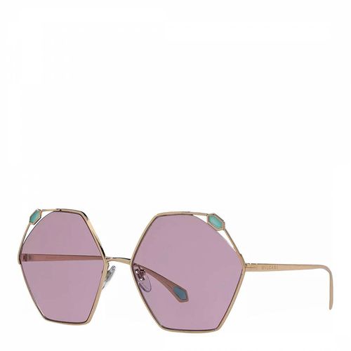 Women's Pink Gold Irregular Sunglasses 58mm - Bvlgari - Modalova