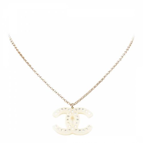 Beige Gold Chanel Lucite Crystal Cc Necklace - Vintage Chanel - Modalova