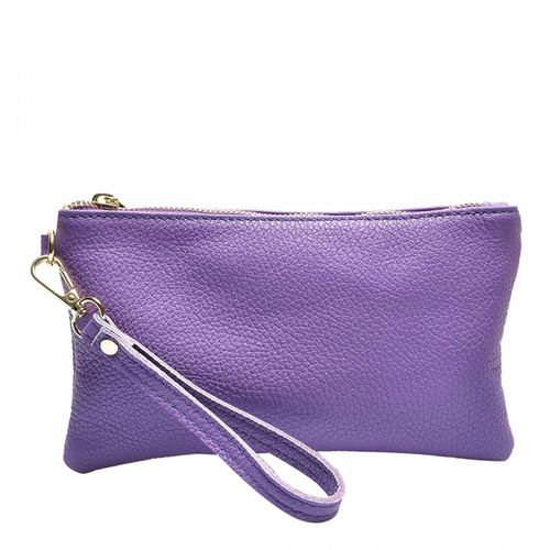Purple Leather Clutch Bag - Luisa Vannini - Modalova