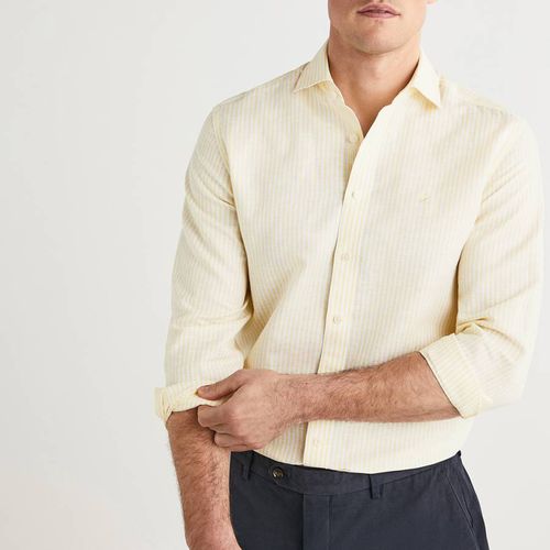 Yellow Striped Linen Blend Shirt - Hackett London - Modalova