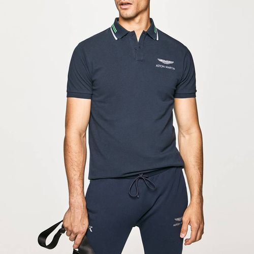 Navy Amr Cotton Polo Shirt - Hackett London - Modalova