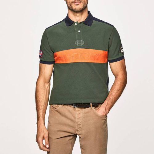 Khaki Chest Logo Cotton Polo Shirt - Hackett London - Modalova