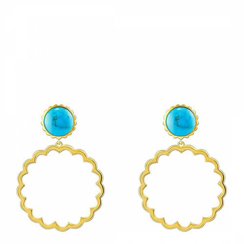 K Turquoise Sunshine Hoop Earrings - Liv Oliver - Modalova