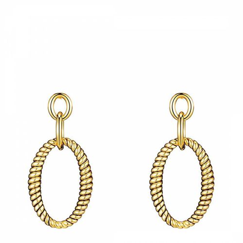 K Gold Textured Drop Earrings - Chloe Collection by Liv Oliver - Modalova