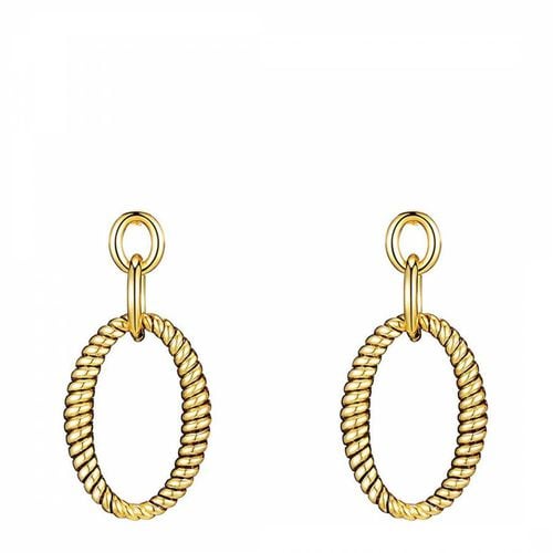 K Gold Textured Drop Earrings - Chloe Collection by Liv Oliver - Modalova