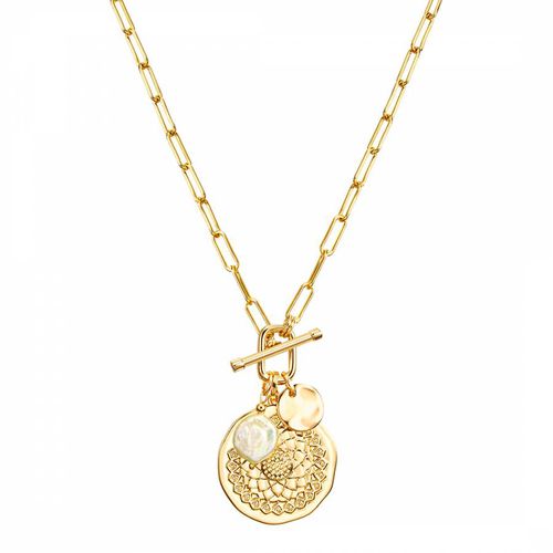 Gold Pendant Pearl Necklace - Perldesse - Modalova
