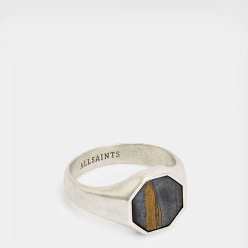 Warm Silver Heli Stone Hex Ring - AllSaints - Modalova