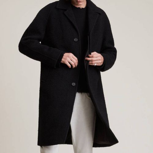 Black Derby Wool Blend Coat - AllSaints - Modalova