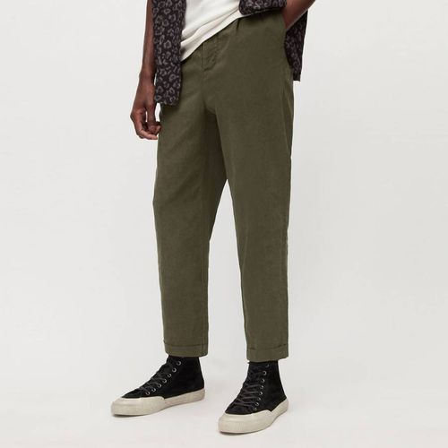 Khaki Kainan Linen Blend Trousers - AllSaints - Modalova