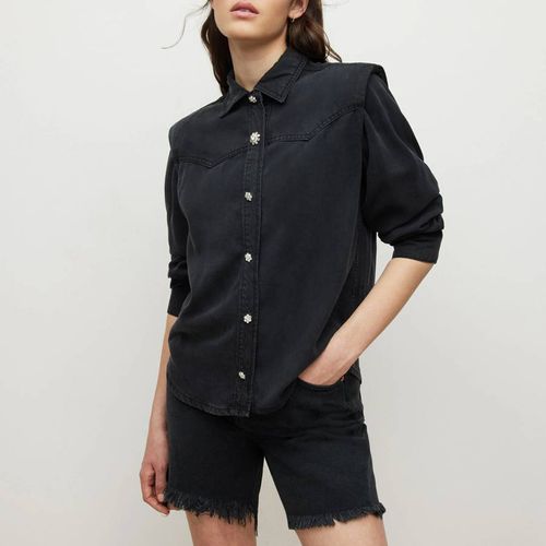 Black Fury Embellished Denim Shirt - AllSaints - Modalova