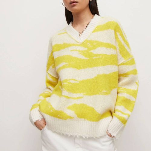 Yellow Tiga V-Neck Wool Blend Jumper - AllSaints - Modalova
