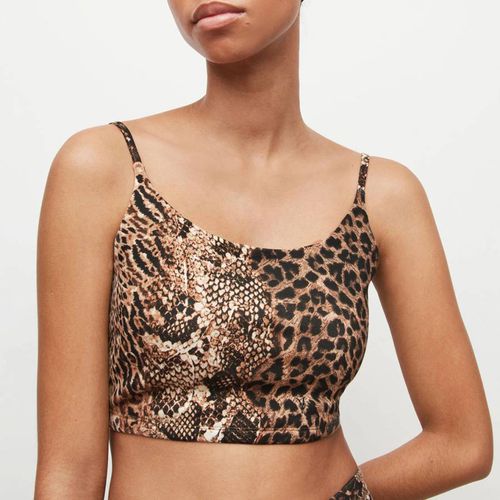 Black Animal Print Ariel Cotton Top - AllSaints - Modalova