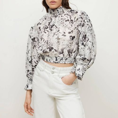 Lune Floral Cropped Silk Blend Top - AllSaints - Modalova