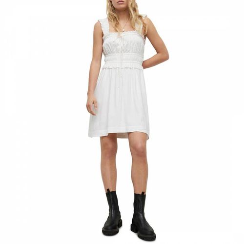 White Sofia Linen Blend Mini Dress - AllSaints - Modalova