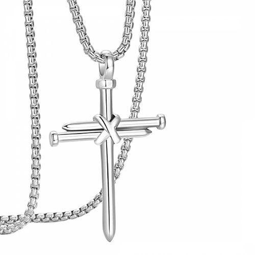 Silver Cross Necklace - Stephen Oliver - Modalova