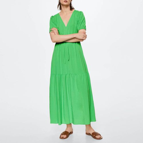 Green Flowy Cotton Blend Dress - Mango - Modalova