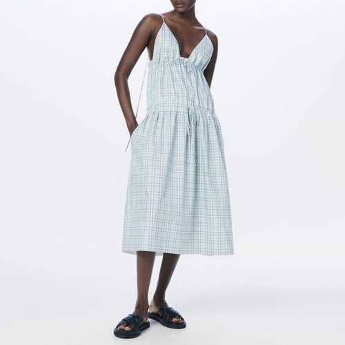 Green Cotton Check Print Dress - Victoria Beckham - Modalova