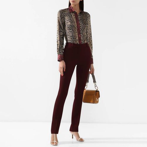 Burgundy Wool Cropped Trousers - Victoria Beckham - Modalova